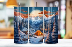 Snowy Mountain Retreat Tumbler Wrap | tumbler sublimation Product Image 3