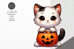 Halloween clipart, Kitten clipart, Kids Halloween Product Image 1
