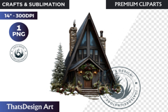 Alpine Winter Sports Fashion and Cabin Clipart PNG Product Image 1