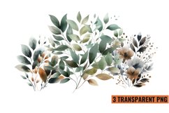 Watercolor Botanical Clipart Sublimation, PNG Product Image 1