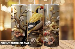 Embroidered Goldfinch Tumbler Design Product Image 1