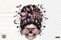 Messy Bun Skull Mom PNG Product Image 1
