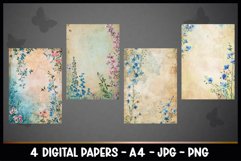 4 Vintage Floral Digital Papers I Junk Journal Product Image 2