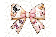 Watercolor Summer Bow Clipart PNG, Coquette Bright Bow Png Product Image 2