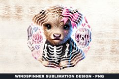 Halloween Highland Cow Wind Spinner Sublimation Design Product Image 1