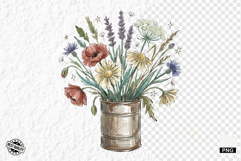 1920 Botanical Summer Wildflowers Clipart Product Image 1