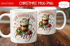Hot cocoa vibes mug wrap PNG, Christmas season mug png Product Image 1
