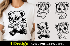 Cute Panda Street Style SVG PNG Product Image 1