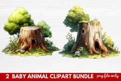 Baby Animal Clipart | Cute Nursery Wildlife PNG Illustration Product Image 1