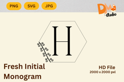 Fresh Initial Monogram - Modern Botanical Letters Product Image 1