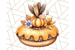 Fall Donut Clipart PNG, Autumn Donuts With Pumpkins Product Image 2