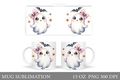 Cute Ghost Mug Design. Cute Halloween Sublimation Product Image 1