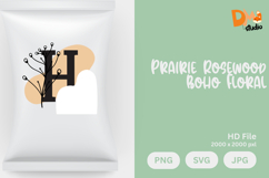 Prairie Rosewood Boho Floral Monogram Product Image 1