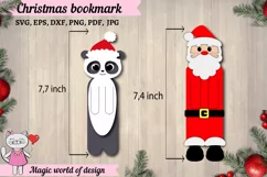 Christmas Bookmark SVG, LayeredS anta Claus ,Panda svg Product Image 3