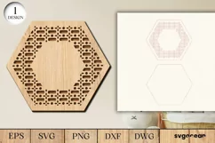 Rattan Hexagon Sign Laser Cut File | Door Hanger | Svg Product Image 2