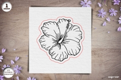 Hibiscus Flower Coaster Laser Cut | Drink Coaster | SVG Product Image 2