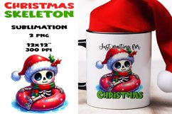 Christmas skeleton Sublimation PNG. Product Image 1