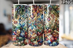 Watercolor Christmas Tumbler Wrap - High Quality 300 Dpi Product Image 1