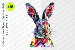 Geometric Colorful Rabbit Head Clipart Product Image 1