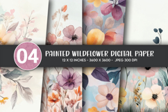Painted Wildflower Digital Paper Product Image 1
