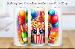 Birthday Food Character Tumbler Wrap Bundle PNG 20 oz Product Image 19