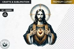 Watercolor Jesus Christ Clipart PNG, black and gold clipart Product Image 1