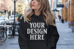 Black Gildan 18500 Hoodie Sweatshirt Mockup, 185 mock up Product Image 1