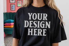Comfort Colors 1717 Black TShirt Mockup, CC1717 mockup, Tran Product Image 1