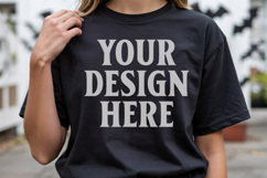 Comfort Colors 1717 Black TShirt Mockup, CC1717 mockup, Tran Product Image 1