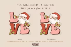 Love Sublimation | Retro Christmas PNG | Groovy Santa PNG Product Image 2