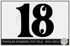 Vintage Number 18 SVG | Antique Postal Cancellation Number Product Image 1