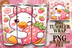 Uplifting Sublimation 20oz tumbler wrap, Cute Goose Product Image 1