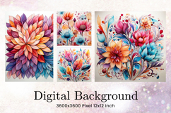 Lotus Flower Background Paint Wall Art Watercolor Wallpaper Product Image 1