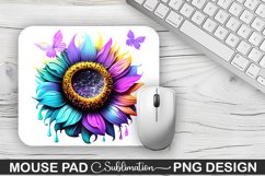 Magical Purple Cyan Sunflower Sublimation Mouse Pad Design Product Image 1