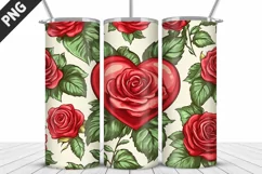 Rose Tumbler Sublimation | Valentine's Day Tumbler Wrap Product Image 3
