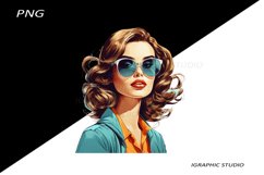 Retro Comic Style Pop Art Girls Clipart Png Product Image 1