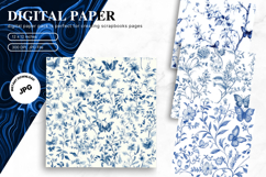 Chinoiserie Floral Pattern Background Vintage Digital Paper Product Image 1