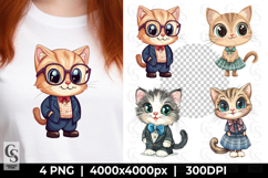 Cute Cat Clipart PNG Product Image 1