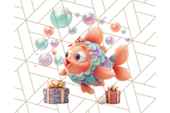 3D Under the Sea Christmas Clipart, Ocean Christmas PNG Product Image 2