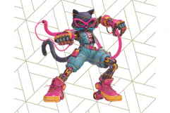 Forgotten 80s Cartoon Clipart PNG, Retro Animal Heroes Product Image 2