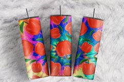 Neon Tie Dye Rainbow Abstract Red Apple 20 oz tumbler wrap Product Image 1