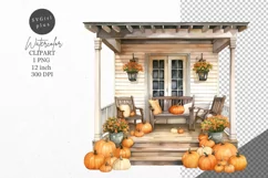 Autumn clipart, Porch clipart, Fall clipart Product Image 1