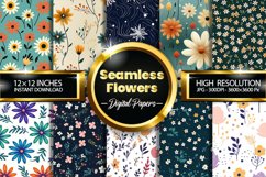 Seamless Flowers Digital Papers, Flowers Pattern Product Image 1