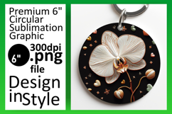 Stylish Round Design Keychain Artwork , 3D Flower Product Image 1