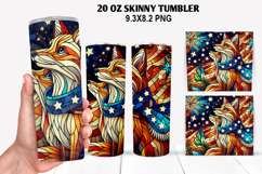 Skinny Tumbler 20oz Wrap Design,4th of july Tumbler PNG Product Image 1