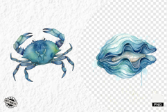 Watercolor Sea Life PNG Clipart Product Image 1