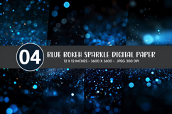 Blue Bokeh Sparkle Digital Paper Product Image 1