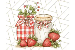 Cottagecore Strawberry Kitchen PNG Clipart, Retro Fruit Png Product Image 2
