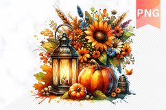 Autumn Pumpkin Harvest Sublimation - Autumn Clipart PNG Product Image 1