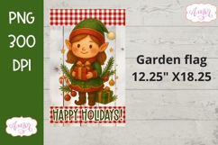 Christmas garden flag PNG, Cute Christmas Elf design Product Image 2